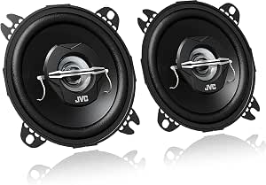 Altavoces Coaxiales para Coche JVC CS-J420X (210W; 10cm; 21W RMS) - Equipo de Audio de 2 Vías, Woofer y Tweeter, color Negro, Altavoz con Respuesta de Frecuencia de 45 a 22.000 Hz