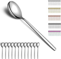 Berglander cucharas de sopa 12 piezas, Mesa moderna de acero inoxidable Cuchara, cuchara de cena, ideal para el hogar, restaurante, hotel, boda y fiesta, apto para lavavajillas, BL.286DS.S12