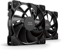 Thumbnail for Mars Gaming MF-PROX2, Kit 2x Ventiladores 120mm, Sistema Anti-vibraciones, Ultra-silenciosos, Doble Conexión 3PIN + 4PIN, Negro