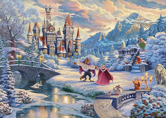 Schmidt, Thomas Kinkade: Disney Beauty & The Beast Winter Enchantment Puzzle - 1000pc, Puzzle, Ages 12+, 1 Players