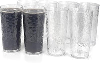 Yalin Vasos de plástico acrílicos de 24 onzas, vasos de plástico reutilizables, apilables, sin BPA, a prueba de roturas, aptos para lavavajillas, juego de 8 (transparente)