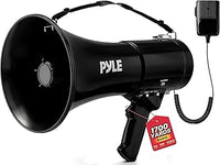 Pyle megafono, Altavoz, Portatil, 50V, Sirena, Control de Volumen, Ideal para Entrenadores, Policias, Futbol, Baseball, Interiores, Exteriores