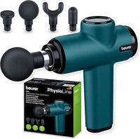 Beurer MG 99 Pistola de masaje musuclar con 4 accesorios, Massage Gun con potente masaje de puntos gatillo, afloja tensiones, masajeador compacto con 5 niveles de intensidad y batería recargable