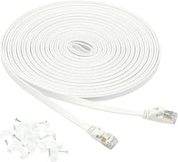 Thumbnail for Amazon Basics flaches RJ45 Cat-7 Gigabit Ethernet Patch Internetkabel, 9.1 m, Weiß