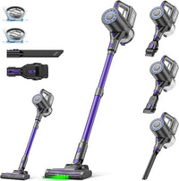 Suirviz U8 Aspiradora sin Cable, 40KPa/35 Mins, Aspiradora Escoba sin Cable con Luz Verde, Aspirador de Mano Aspirador Escoba Inalámbrica Vertical Potente Ideal para Pelo de Mascota/Alfombra/Suelo