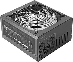 Tacens Radix VII AG 600, Fuente Alimentación Full Modular 600W ATX, 10 Años Seguridad, 80Plus Silver, +87% Eficiencia, Ventilador 140mm FDB con Tecnología AI-RPM, Condensadores Japoneses 105º, Negro