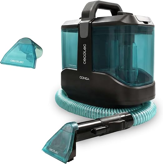 Cecotec Limpiador Aspirador de Tapicerias y Alfombras con cable Conga 3000 Carpet&Spot Clean Max. 450W, 13kPa, Diseño Compacto, Depósito de Agua Limpia 1000ml y Agua Sucia 550ml, Spray Pulverizador