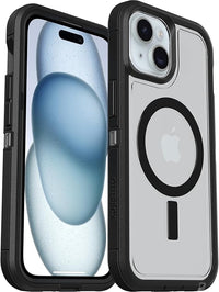 OtterBox Funda Defender Series XT Clear MagSafe para Apple iPhone 16e, 15, 14, 13, Resistente a Golpes y caídas, Ultra-Rugerizada, Testada 7X con estándares Militares anticaídas, Transparente/Negro