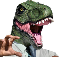 mikamax Máscara de dinosaurio, cabeza de dinosaurio realista, máscara de cabeza de dinosaurio de Halloween para fiestas, Navidad y carnaval, máscara de látex, regalo y accesorios