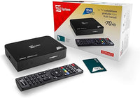 TELE System Decodificador satélite TS9019HEVC,tarjeta inteligente Tivùsat Classic incluida,certificado DAZN,más de 70 canales HD gratuitos,Serie A en DAZN1 y DAZN2,actualización automática de canales.