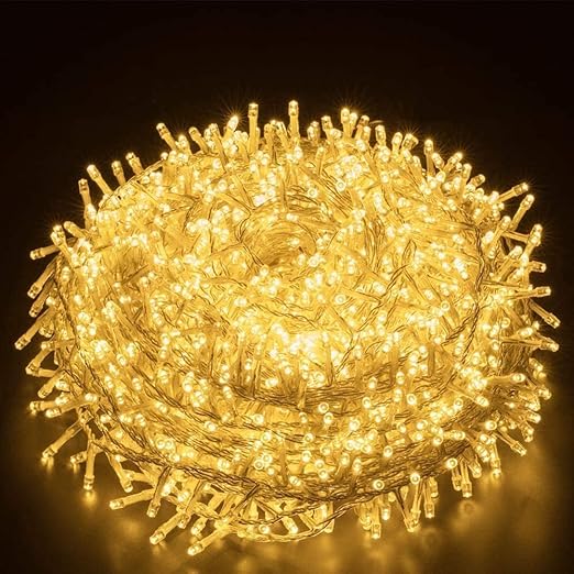 Elegear 100M 1000 LED Guirnalda Luces Exterior con Enchufe, Luz de Hadas, Impermeable Guirnalda Luminosas Decoracion con 8 Modos para Nata Jardín Boda Fiesta Casa Árbol y Interior, Blanco Cálido
