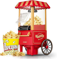 HOUSNAT Palomitero, Máquina de Palomitas Retro Hogar Actualizada, 3.5L, 1200W Aire Caliente para la Casa, Saludable y sin Calorías, Operación con un Botón y Fácil de Limpiar, Noche de Cine y Navidad