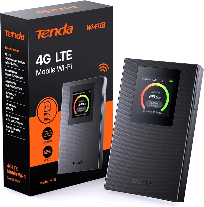Router WiFi 6 Tenda AX12 Pro AX3000 de Doble Banda Gigabit, 5 GHz: 2402 Mbps + 2,4 GHz: 574 Mbps, 4 Puertos Gigabit, EasyMesh, Control Parental, MU-MIMO, OFDMA, VPN, Beamforming, NFC