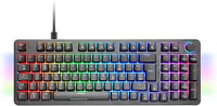 Mars Gaming MKPRO, Español, Teclado Mecánico Gaming Completo, RGB Chroma, Switches Hot-Swap Mecánicos, Antighosting, Rueda de Control, Software, Multiplataforma, Switch Azul, Negro