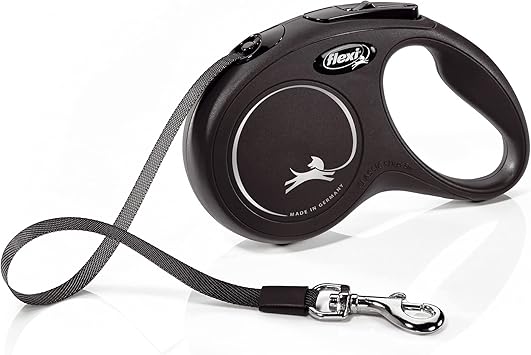 flexi® Classic S Cinta 5 m negro, correa extensible para perros hasta máx. 15 kg
