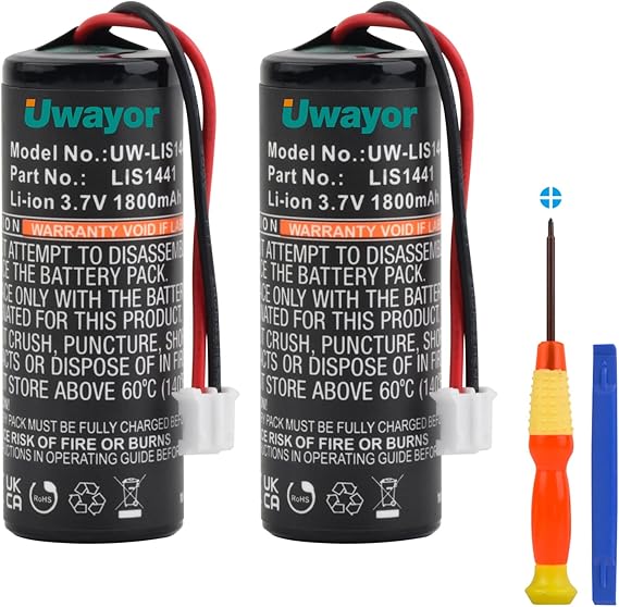 Uwayor LIS1441 - Batería de repuesto para controlador de movimiento PS3 Move Motion Controller (2 unidades, CECH-ZCM1E, CECH-ZCM1U, 3,7 V)