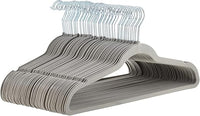 Thumbnail for Amazon Basics Paquete de 50 perchas, antideslizantes, delgadas, con acabado de terciopelo, color gris