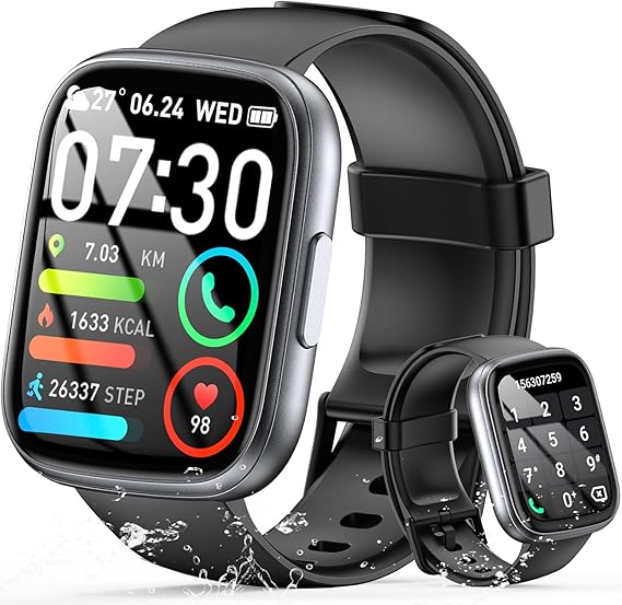 Reloj Inteligente Hombre Mujer con Llamadas Bluetooth, 1.95" Smartwatch Hombre con Pulsómetro/Monitor de Sueño/Podómetro, 110+ Modos Deportivos Smart Watch, IP68 Pulsera Actividad para Android iOS