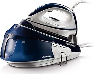 Ariete 5571 - Centro de planchado Steam Power Easy 2.400 W (suela cerámica, 4 bares, carga contínua con autonomia ilimitada, deposito 1.8 l, sistema auto-limpieza y anti- goteo), lila blanco