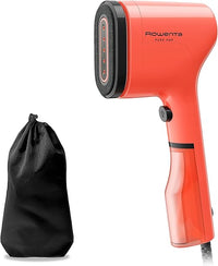 Rowenta Pure Pop - Cepillo de vapor de 1300 W con salida de vapor de hasta 20 gr/min que plancha y purifica, elimina pelusas y pelo, cabezales reversibles, diseño para viaje, color coral, DR2022