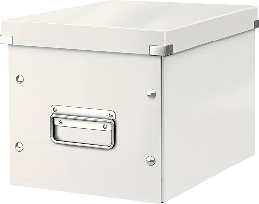 Leitz Caja de Almacenaje Mediana en Forma de Cubo, Blanco, Gama Click & Store, 61090001