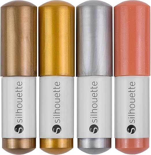 Silhouette America Sketch Pens 4/Pkg-Metallic Or, Cuivre, Argent & Bronze SILH-PEN-MTL2-B, 1 Unité (Lot de 1)