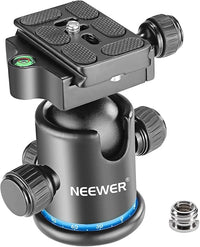 NEEWER Rótula de Bola de Trípode 36MM Metal Panorámico de 360° con Placa de Liberación Rápida Tipo Arca, Tornillo de 1/4