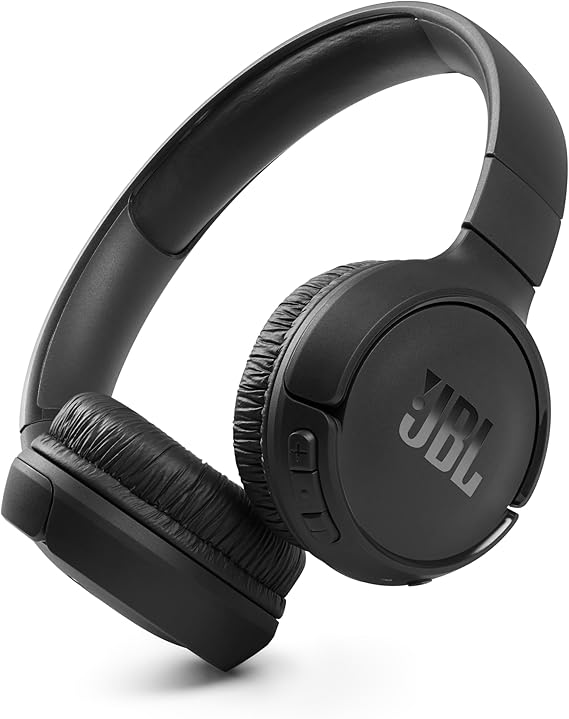 JBL Tune 510 BT Auriculares inalámbricos on-ear con tecnología Bluetooth, ligeros, cómodos y plegables, hasta 40h de batería, Siri y Asistente de Google, con conexión multipunto, negro