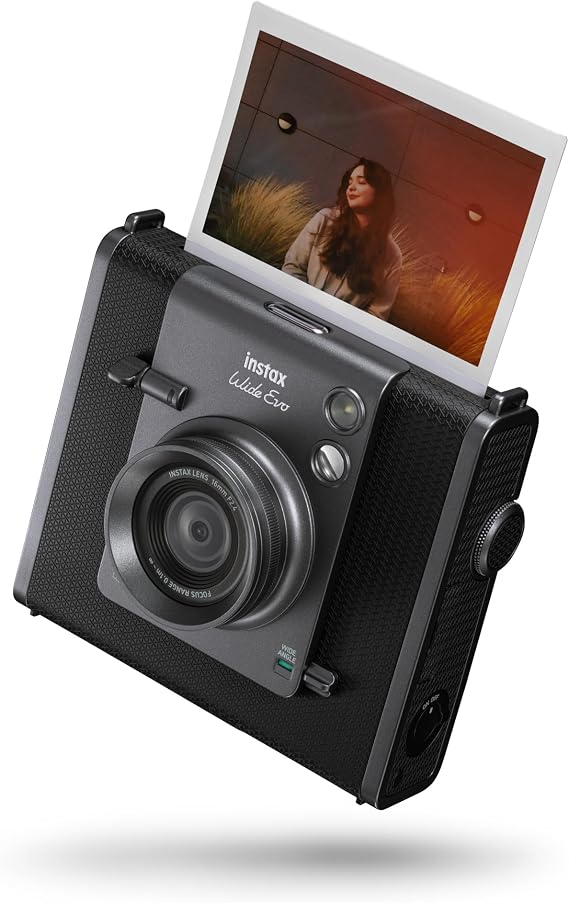 INSTAX WIDE EVO 2-in-1 instant filmcamera en printer, LCD-scherm aan de achterkant, 10 lens en 10 filmfilters, groothoeklensfunctie, Kamera