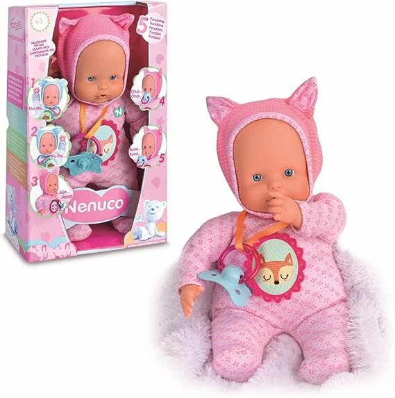 Nenuco - Muñeco, Blandito 5 Funciones, Color Rosa (Famosa 700012664)
