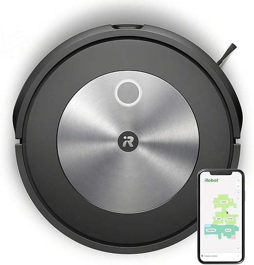 iRobot Aspirateur Robot connecté Roomba® j7 avec 2 extracteurs en Caoutchouc multisurfaces - Idéal pour Les Animaux - Cartographie, mémorise, s'adapte à Votre Domicile - Détecte et évite Les Objets