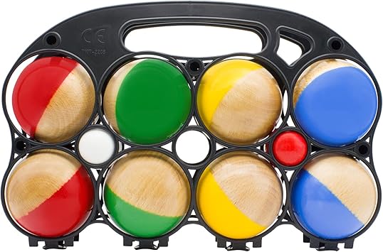 GICO Juego de Petanca de Madera Maciza, 8 Bolas, diámetro 7 cm - 3011
