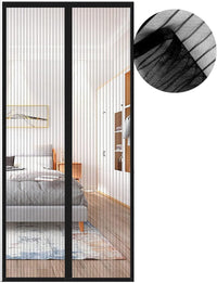 Cortina Mosquitera Magnética para Puertas, Versión Actualizada 100x200 cm Puerta de Malla Magnética, Negro Cortinas para Puertas Exteriores, Fácil de Instalar y Lejos de Los Mosquitos