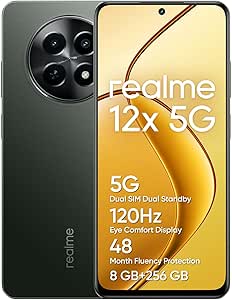 realme Smartphone 12x 5G 256GB 8GB Glowing Black