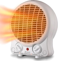 SOGO Calefactor Baño Bajo Consumo 2000W - Calefactor de Calentamiento Rápido y Eficiente 3 Modos: Ventilador, Calor 1 y Calor 2 - Calefactor con Protección Sobrecalentamiento