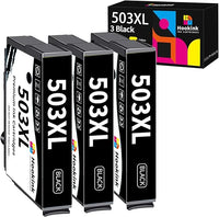 Cartucho 503XL compatibles con Epson 503 XL negro para Expression Home XP-5200 XP-5205 XP5200 XP5205, Workforce WF-2960 WF-2965 WF2960 WF2965 (3 negros)