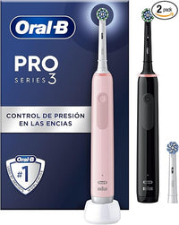 Thumbnail for Oral-B Pro 3 3900N Cepillos de Dientes Eléctricos (Pack de 2) con Mango Recargable y Cabezal de Recambio, Diseñado Por Braun, Regalos Orginales para Mujer y Hombre - Negro y Rosa
