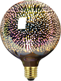 TIANFANTianfan Classic Edison 3D Fireworks Bombilla LED Fuente de luz AC85-240V E27 Bombilla decorativa G125 Plata