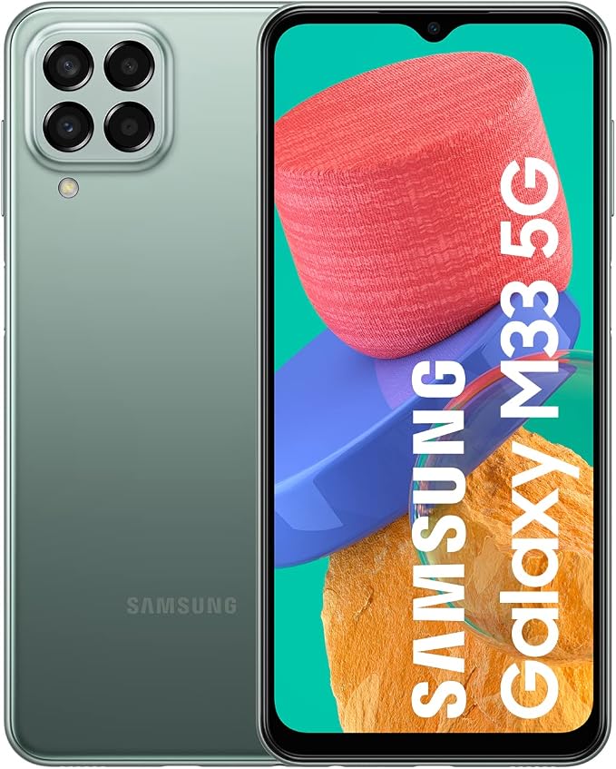 Samsung Galaxy M33 5G (128 GB) Verde – Teléfono Móvil Libre Android, Smartphone con 6 GB de RAM [Exclusivo de Amazon] (Versión Española)