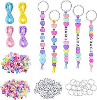 CHENGCKJ Kit de Fabricación de 566 Llaveros con Cuentas de Letras