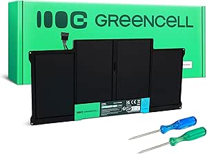 Green Cell Batería A1496 A1405 A1377 para Apple MacBook Air 13 A1369 A1466 (2010, 2011, 2012, 2013, 2014, 2015, 2017) Portátil (7200mAh 7.6V Negro)