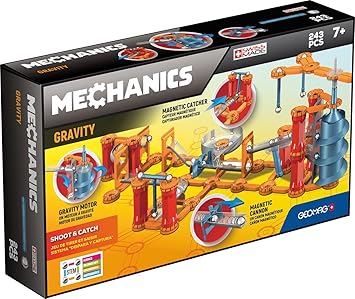 GEOMAG - Mechanics Gravity Shoot & Catch - 243 Piezas - Juego de Construcción para Niños a Partir de 7 Años - Bloques Magneticos Construcción 3D - Stem - Montessori - Hecho en Suiza