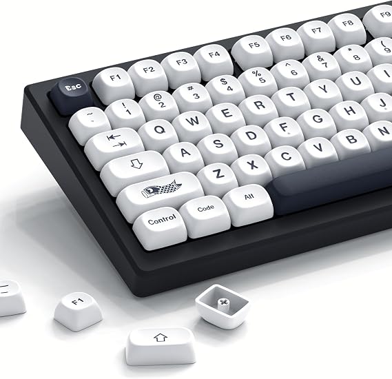 Womier Nasadki klawiszy PBT – 75 procent, nasadki klawiszy MOA Sublimacja barwnikowa, niestandardowy zestaw klawiszy do klawiatury mechanicznej 61/64/68/84/87/100/104/108 Cherry MX klawiatura