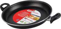MAGEFESA negro - Paellera 34cm de acero vitrificado exterior negro. Antiadherente bicapa reforzado, aptas para todo tipo de cocinas, especial inducción. 50% de ahorro energético.