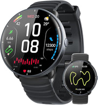 Parsonver Reloj Inteligente Hombre Mujer con GPS Integrado, 5 ATM Impermeable para Piscina/Aguas Abiertas, AMOLED Pantalla, 100+ Deportivos Integrado, Frecuencia Cardíaca y Sueño (Negro, 42 mm)