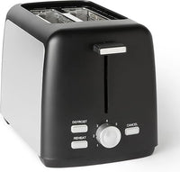 Amazon Basics 2-Scheiben Toaster mit 7 Bräunungsstufen und Herausnehmbarer Krümelschublade, Extra Breite Schlitze, 800W, Schwarz