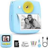 Gofunly Camara Fotos Infantil Instantanea, 2,0 Pulgada Cámara de Fotos Instantánea para Niños con Tarjeta de 32 GB y Papel Fotografia, 1080P HD Video Cámara, Regalos para Niños y Niñas de 3-8 Años