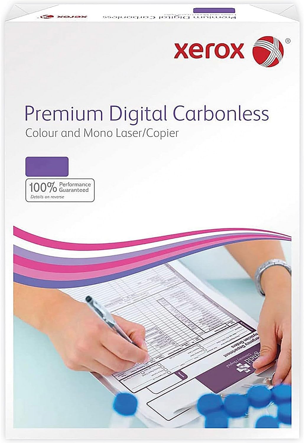 Xerox NCR 003R99105 - Papel autocopiativo para impresoras láser y fotocopiadoras (500 hojas, 2 capas, libre de carbono), color blanco y amarillo