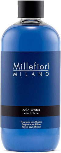 Millefiori Milano Agua Fresca Recarga de difusor, Vidrio, Azul, 6,3 x 5,7 x 13,7 cm