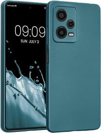 kwmobile Carcasa Compatible con Xiaomi Redmi Note 12 Pro 5G Funda - Funda Ultrafina de TPU con Bordes elevados - Azul metálico